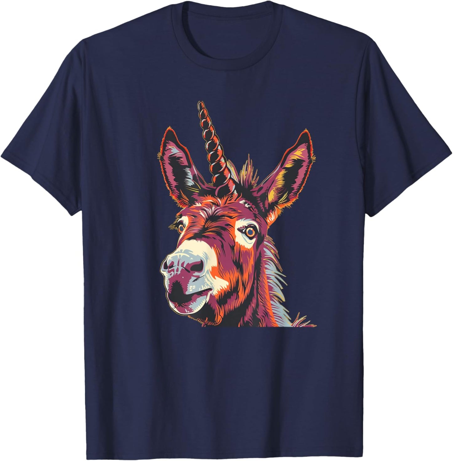 Funny Unicorn Face for Donkey and Horses Lovers T-Shirt - T-Shirt | Navy