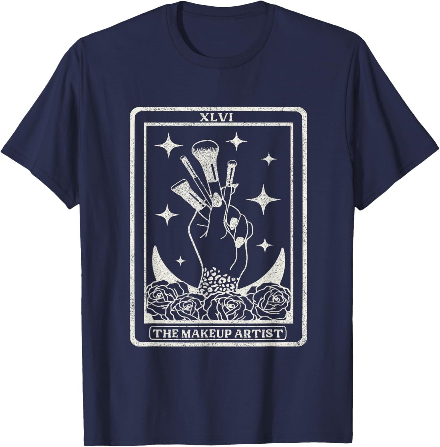 Vintage The Makeup Artist Tarot Card MUA The Makeup Artist T-Shirt - T-Shirt | Navy