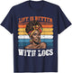Life Is Better With Locs Black Women Melanin African Ladies T-Shirt - T-Shirt | Navy