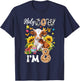 Holy Cow I'm 8 Years Old Farm Cow Sunflowers 8Th Birthday T-Shirt - T-Shirt | Navy