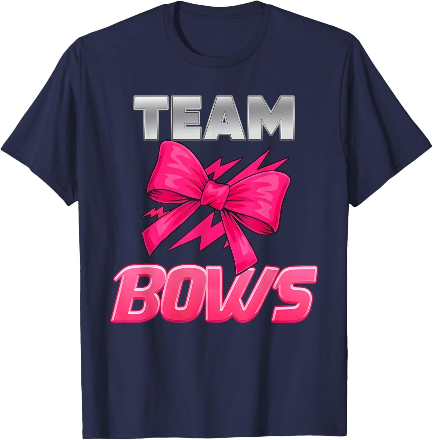 Burnouts Or Bows Gender Reveal Decorations Team Girl Boy T-Shirt - T-Shirt | Navy