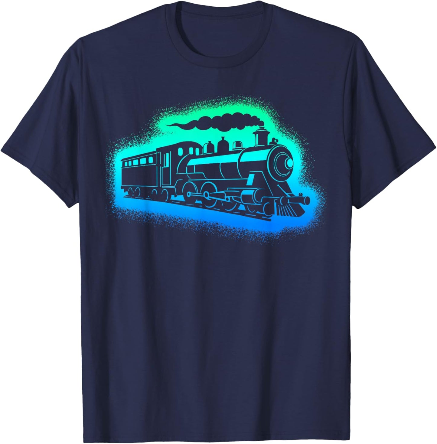 Steam Train Model Railway Children's Men's Boys Railway T-Shirt - T-Shirt | Navy