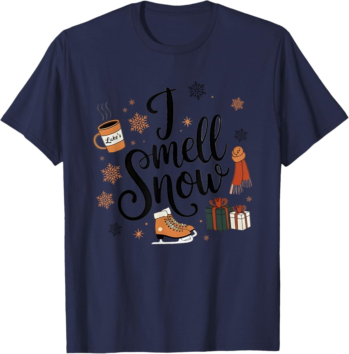 I Smell Snow Christmas Winter T-Shirt - T-Shirt | Navy