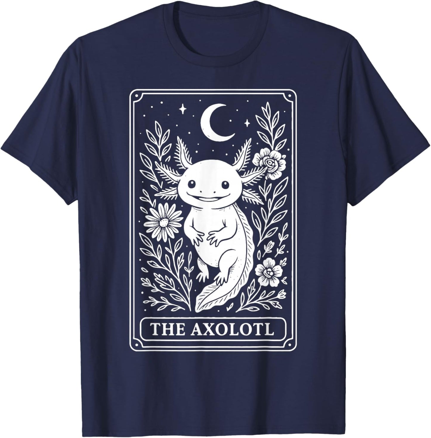 The Axolotl Tarot Card T-Shirt - T-Shirt | Navy