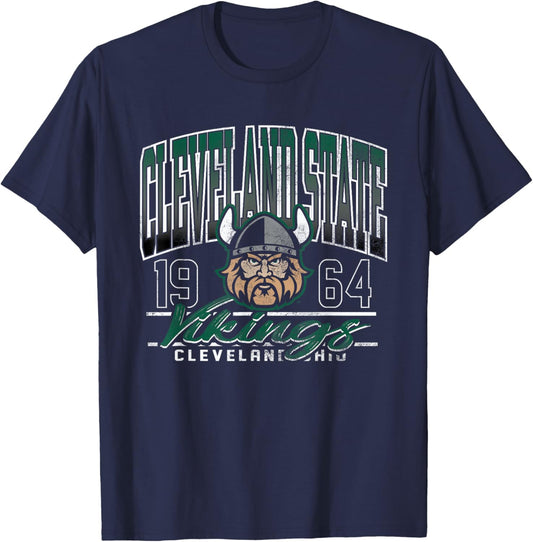 Cleveland State Vikings Kicking It Black Officially Licensed T-Shirt - T-Shirt | Navy