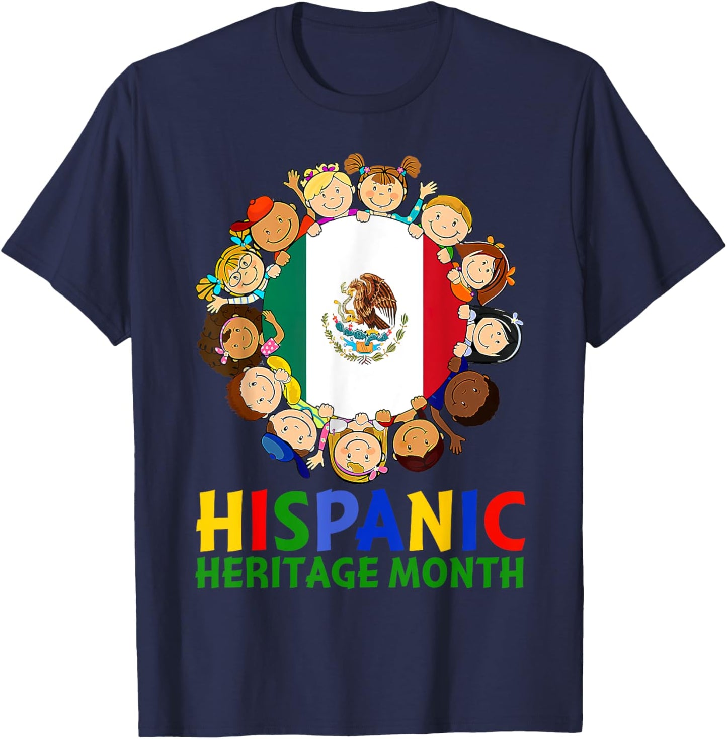 Hispanic Heritage Month Mexico Kids Boys Girls T-Shirt - T-Shirt | Navy