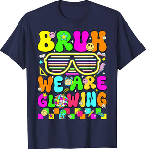 Bruh We are Glowing in My Glowing Era Hello Summer Vacation T-Shirt - T-Shirt | Navy