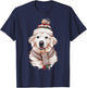 White English Cream Golden Retriever Mom Dog Puppy Christmas Women T-Shirt - T-Shirt | Navy