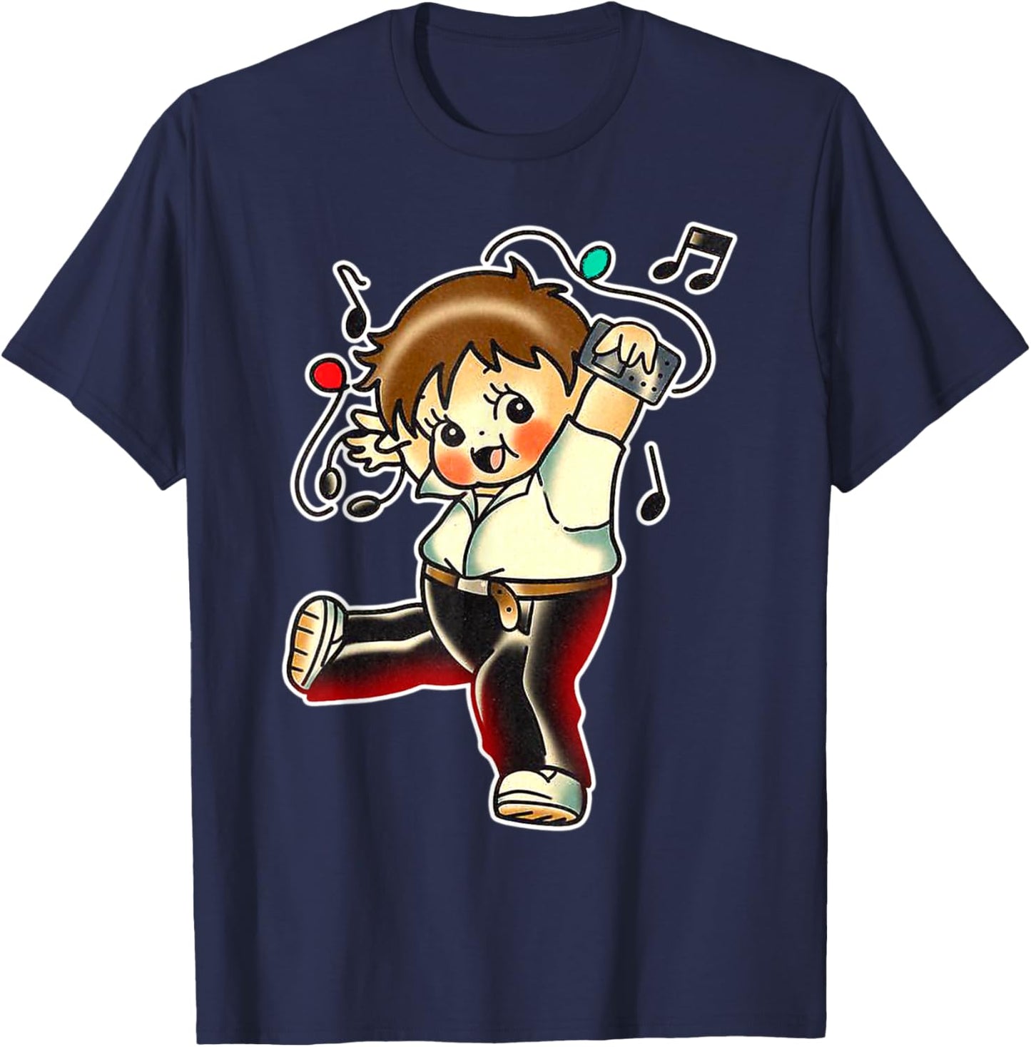 Kewpie Baby Musician Music Lover T-Shirt - T-Shirt | Navy