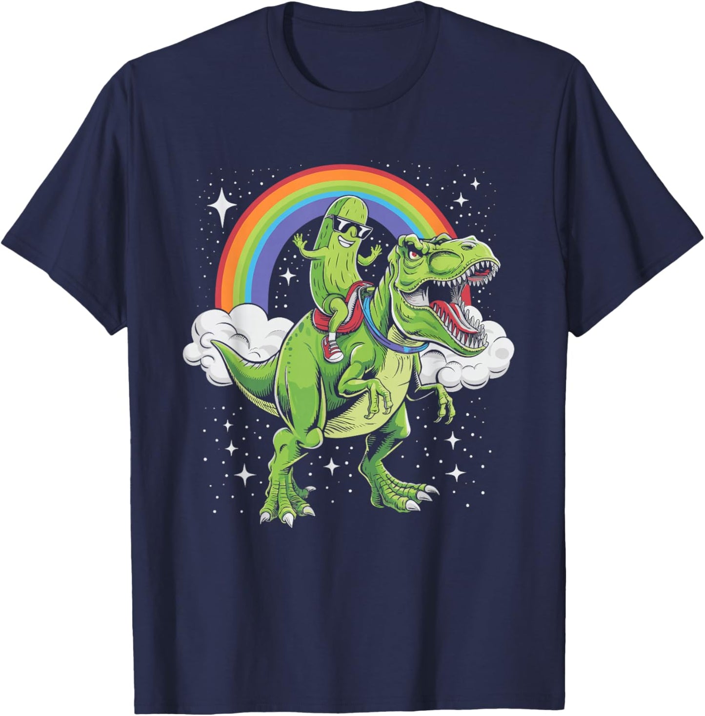 Pickle Riding Dinosaur T-Shirt - T-Shirt | Navy