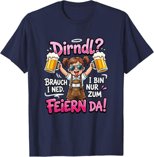 Trachten Damen Trachtenshirt Passend für Oktoberfest T-Shirt - T-Shirt | Navy
