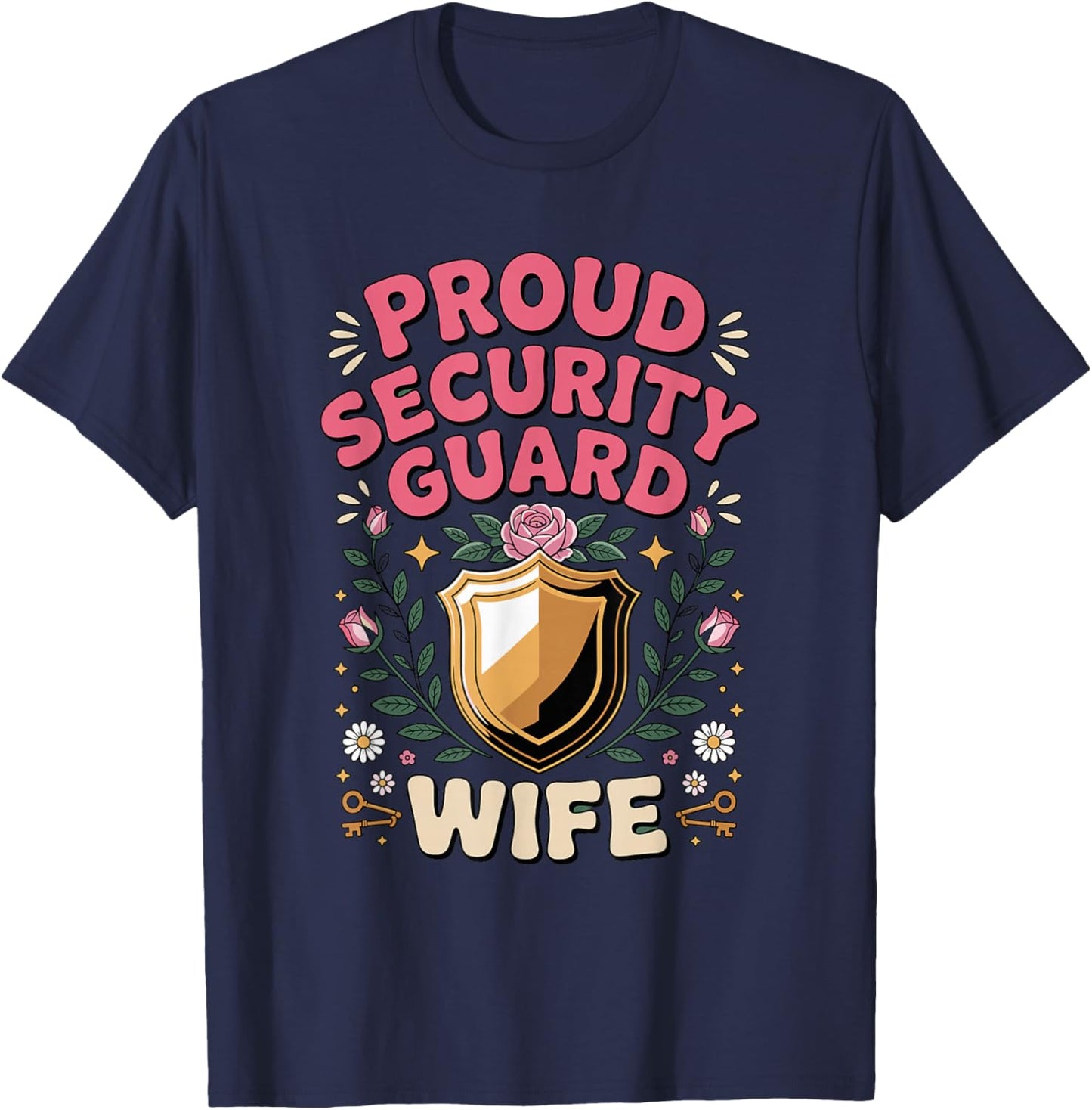 Proud Security Guard Wife T-Shirt - T-Shirt | Navy