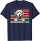 Best Dog Dad Ever American Flag - Aussiedoodle Dad T-Shirt - T-Shirt | Navy