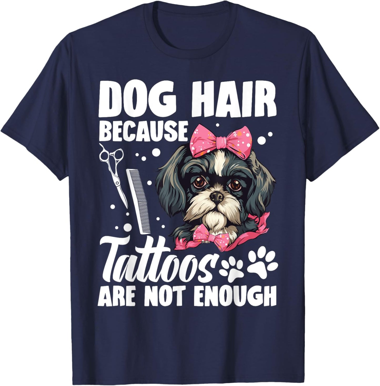 Dog Hairdresser Smocks Grooming Salon Dog Groomer T-Shirt - T-Shirt | Navy