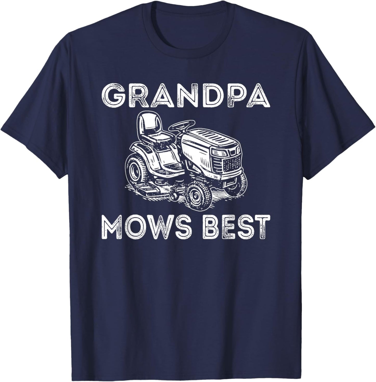 Grandpa Mows Best, Vintage Lawn Mower, Father's Day T-Shirt - T-Shirt | Navy