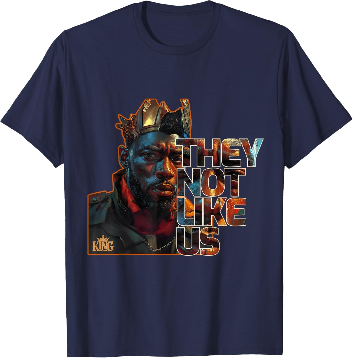 They Not Like Us Black African American Man T-Shirt - T-Shirt | Navy