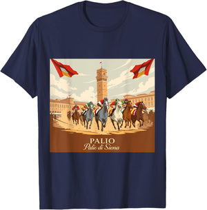 Palio di Siena Horse Race T-Shirt - T-Shirt | Navy