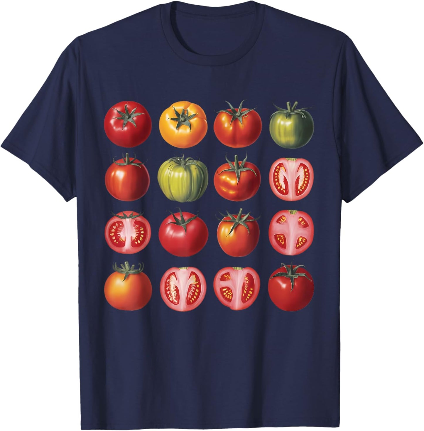 Tomato Lover Design Breeds of Tomatoes Farmer's Market Women T-Shirt - T-Shirt | Navy