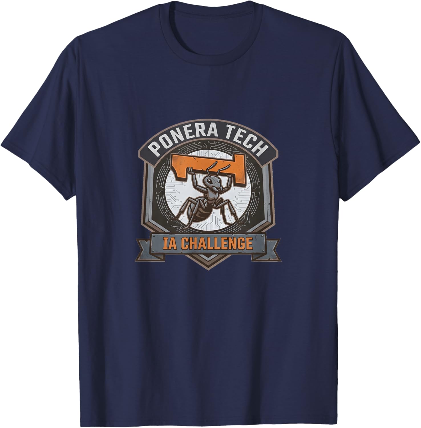 Ponera Tech IA Challenge 1 Champion 2026 T-Shirt - T-Shirt | Navy