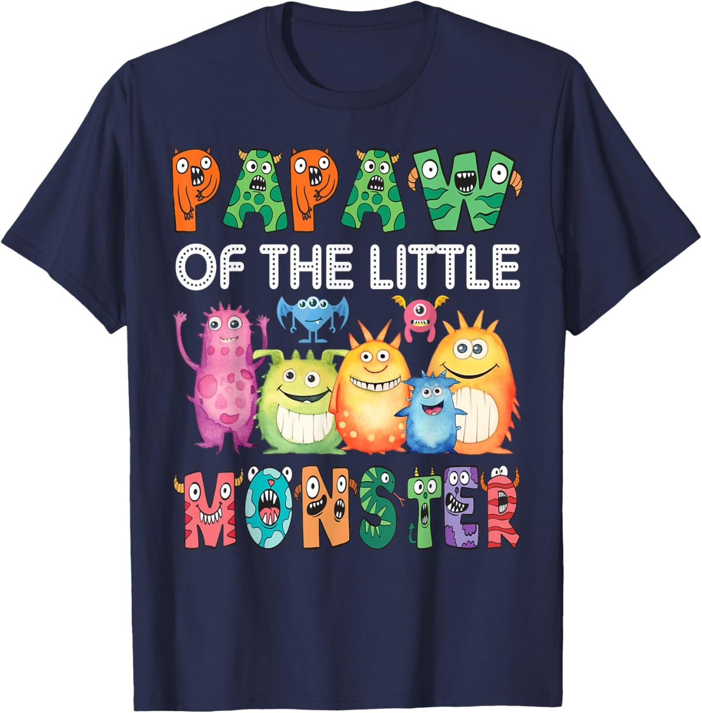 Papaw Of The Little Monster Kids 1St Birthday Party T-Shirt - T-Shirt | Navy