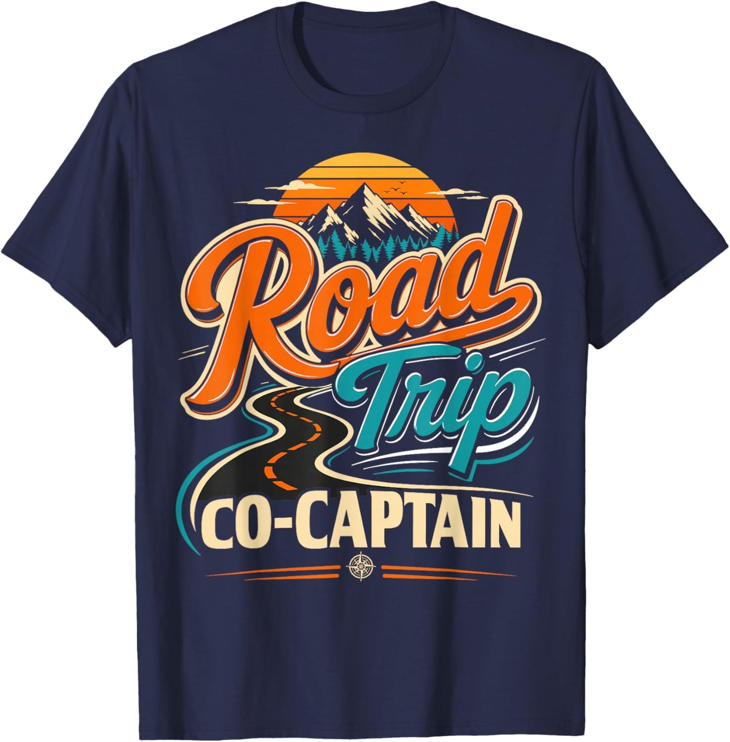 Road Trip Co Captain Vintage Family Vacation Group T-Shirt - T-Shirt | Navy
