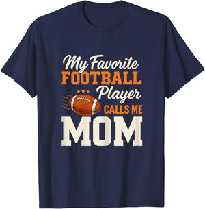 Mothers Day American Football Player Mom Sports Football T-Shirt - T-Shirt | Navy