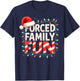 Forced Family Fun Christmas Candy Cane Tree Lights Party T-Shirt - T-Shirt | Navy