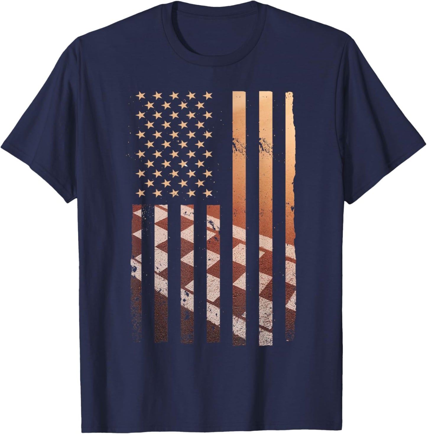 American Flag Racing Race Car USA Family Matching Pit Crew T-Shirt - T-Shirt | Navy
