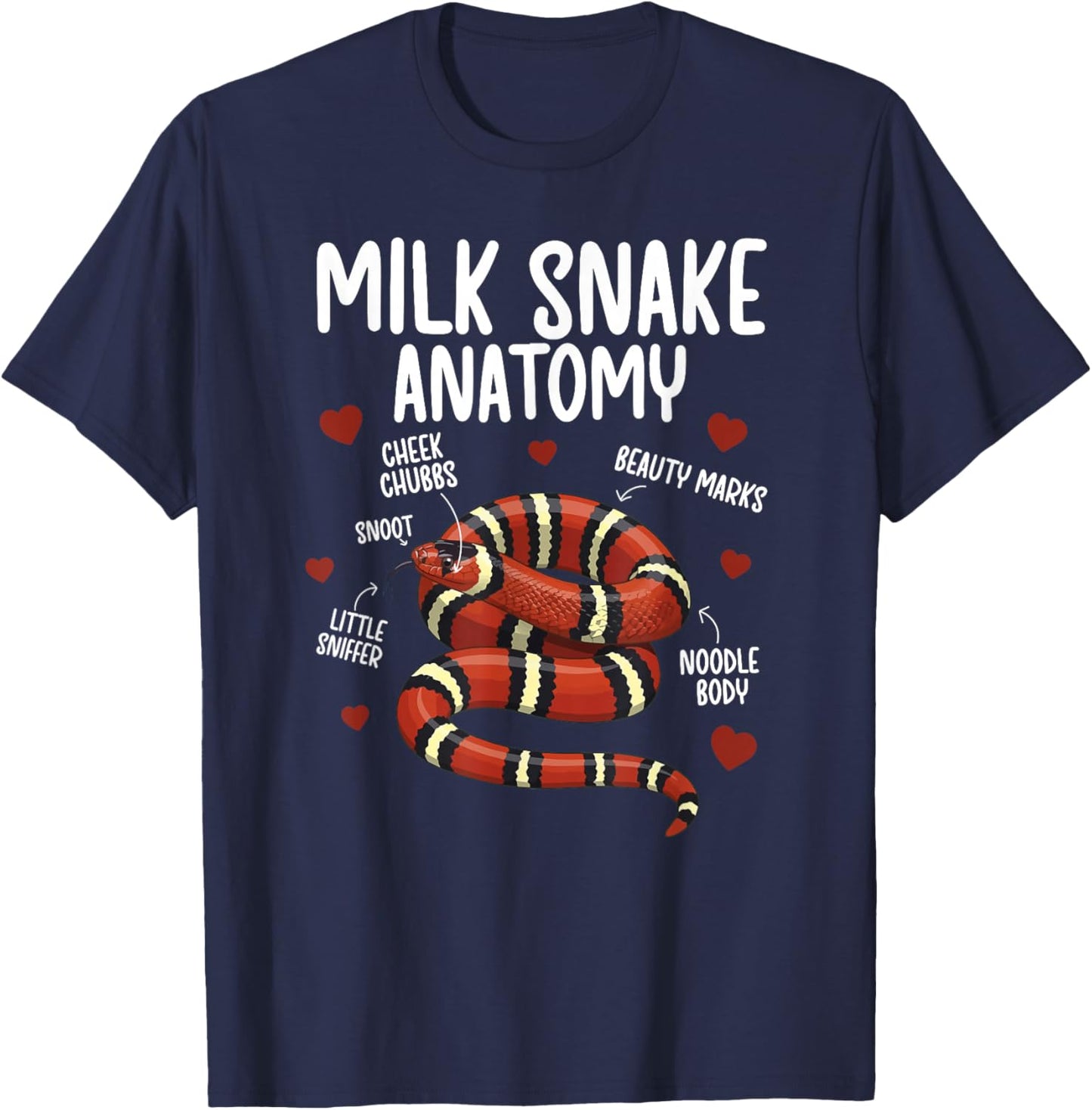 Milk Snake Anatomy Milk Snake Owner Milk Snake Lover T-Shirt - T-Shirt | Navy