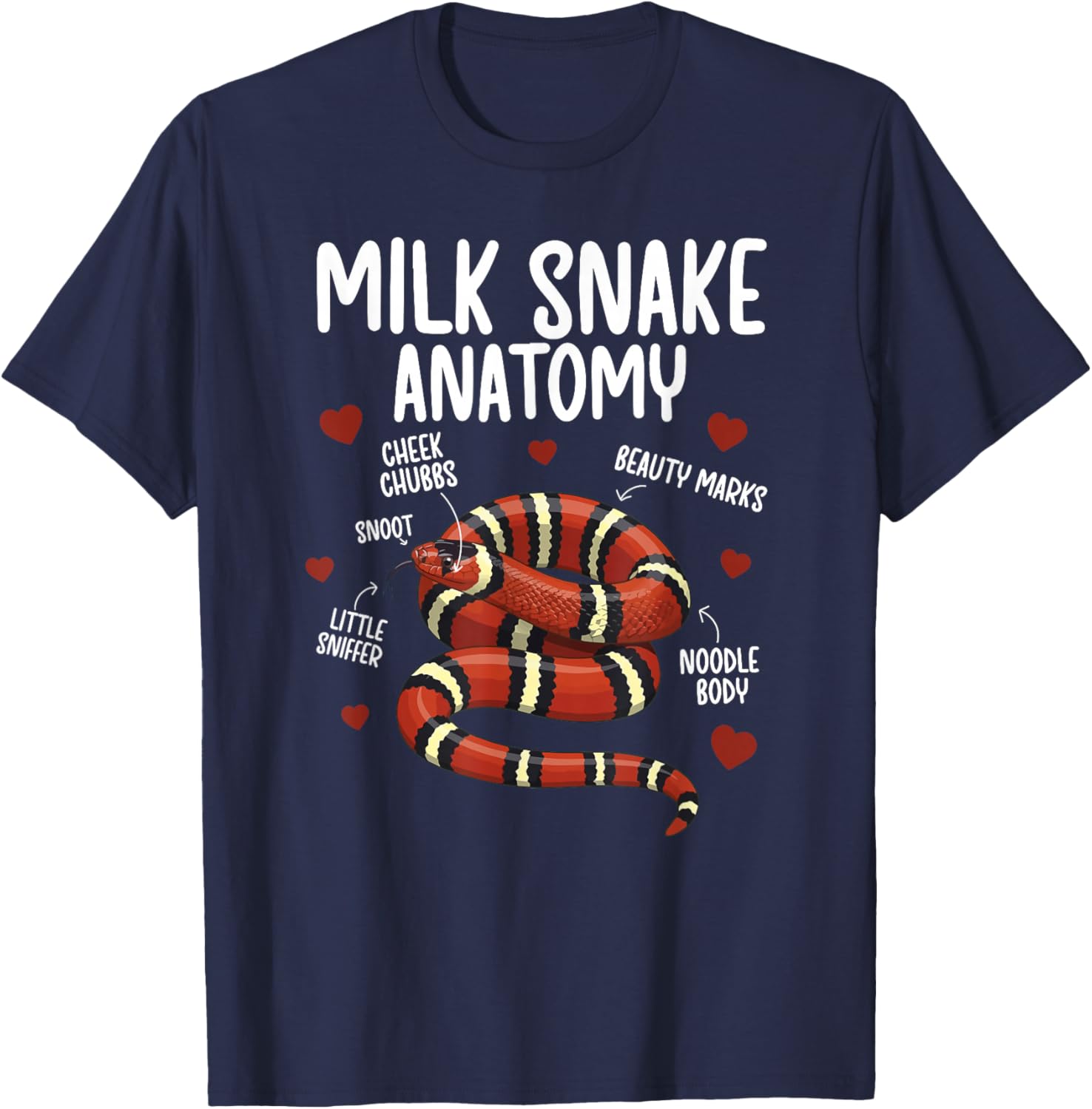 Milk Snake Anatomy Milk Snake Owner Milk Snake Lover T-Shirt - T-Shirt | Navy
