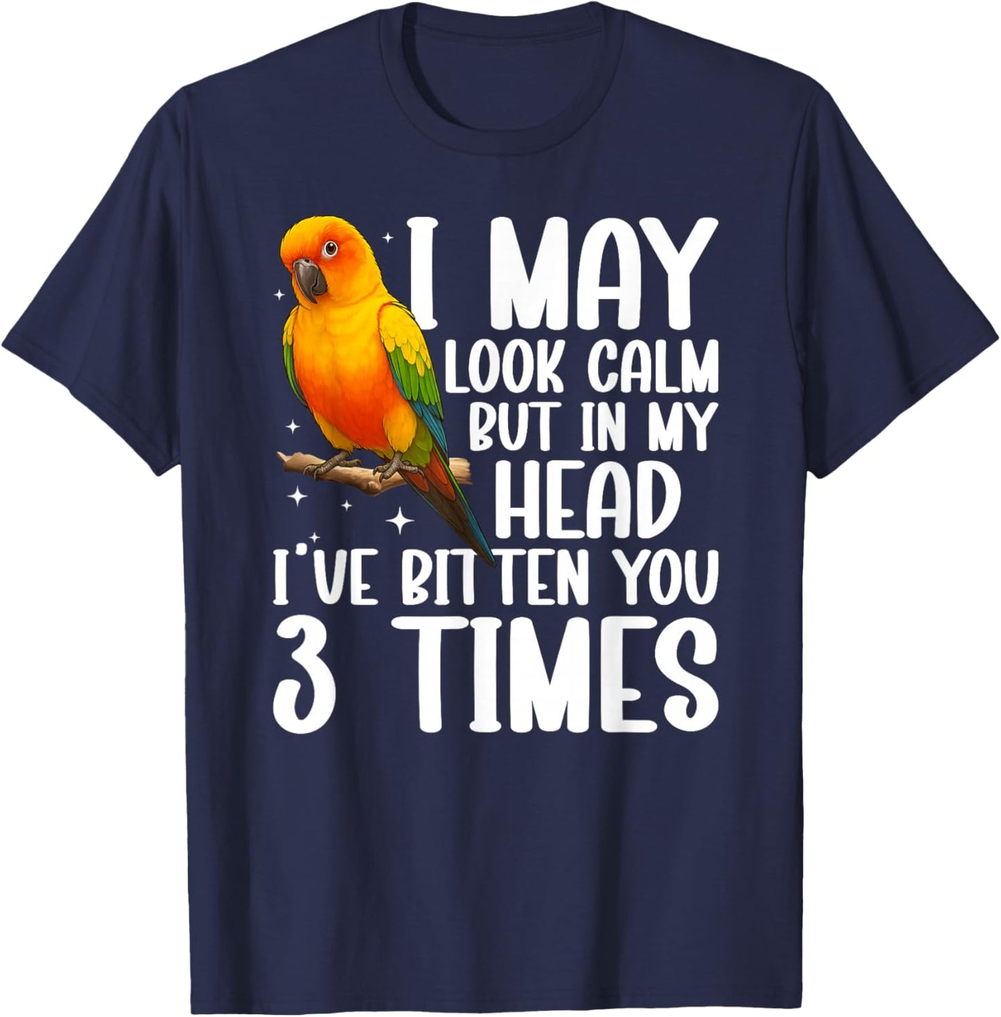 Sun Conure Parrot Owner Funny Sun Conure Lover T-Shirt - T-Shirt | Navy