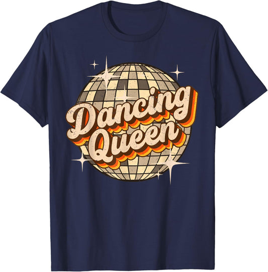 Dancing Queen Retro Discokugel T-Shirt - T-Shirt | Navy