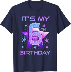 It's My 6th Birthday Girls 6 Years Old Birthday K-pop Kids T-Shirt - T-Shirt | Navy