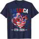250 Years Birthday America USA 250th Anniversary 4th of July T-Shirt - T-Shirt | Navy