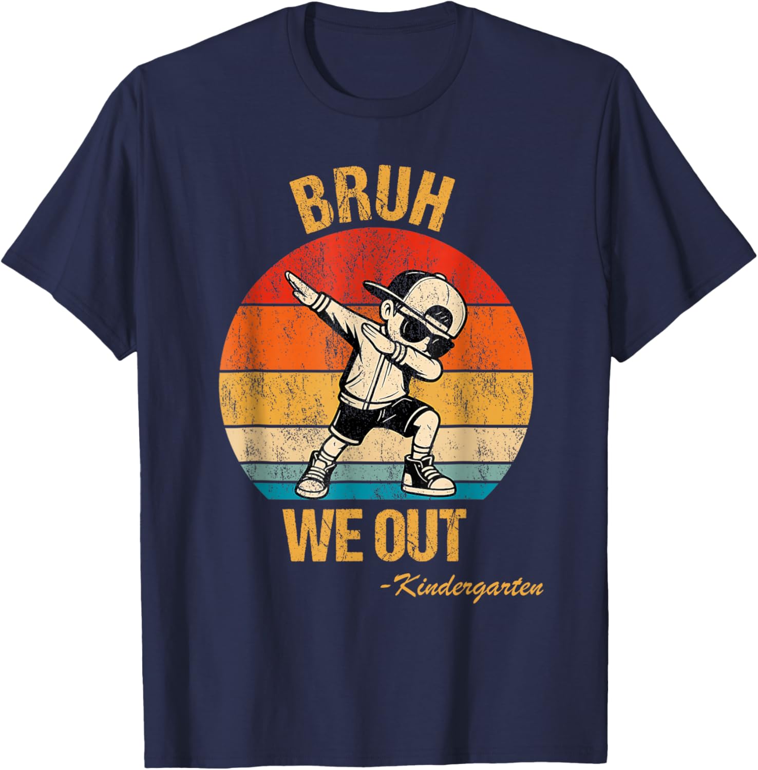 Dabbing Boy Bruh We Out Kindergarten Squad Student Boys Girl T-Shirt - T-Shirt | Navy