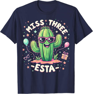 3esta Birthday Three Esta Party Miss Three Esta 3esta Party T-Shirt - T-Shirt | Navy