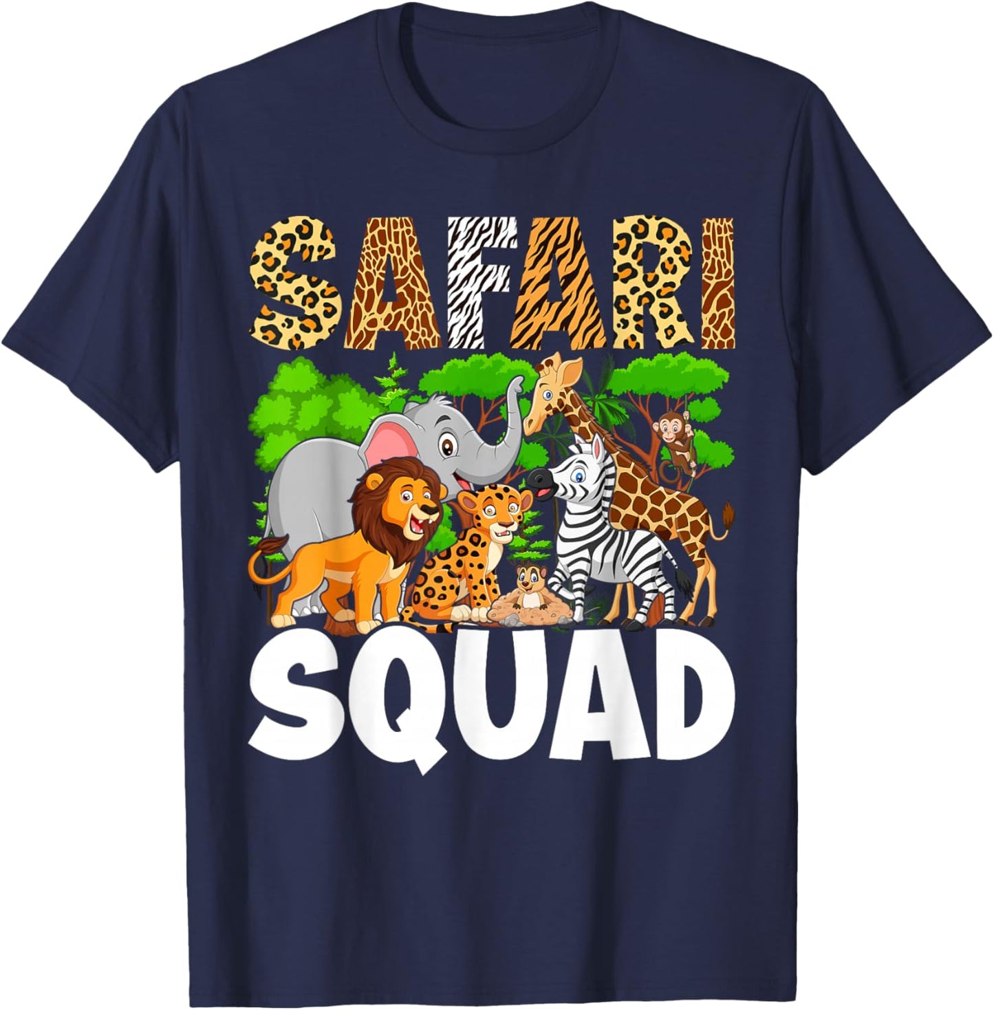 Safari Lovers Zoo Safari Squad T-Shirt - T-Shirt | Navy
