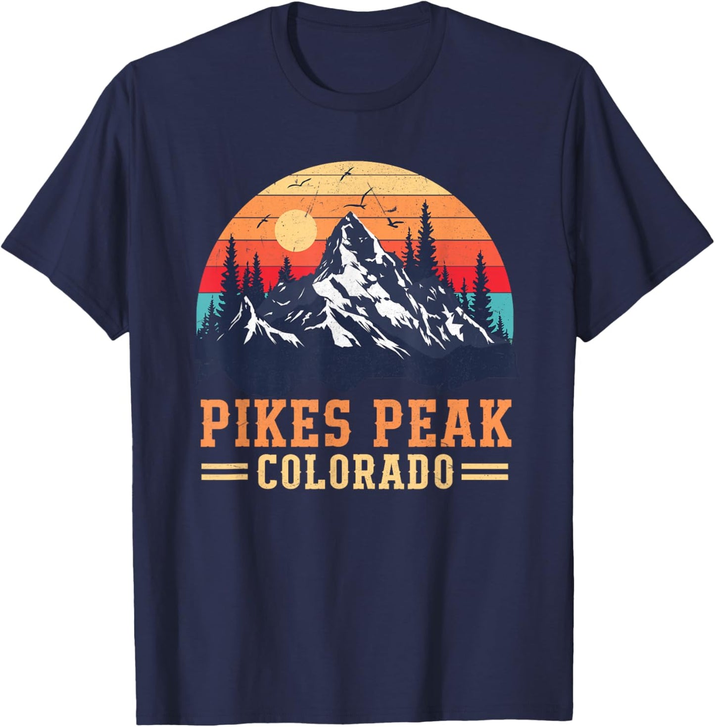 Pikes Peak National Park Hiking Mountain Outdoor T-Shirt - T-Shirt | Navy