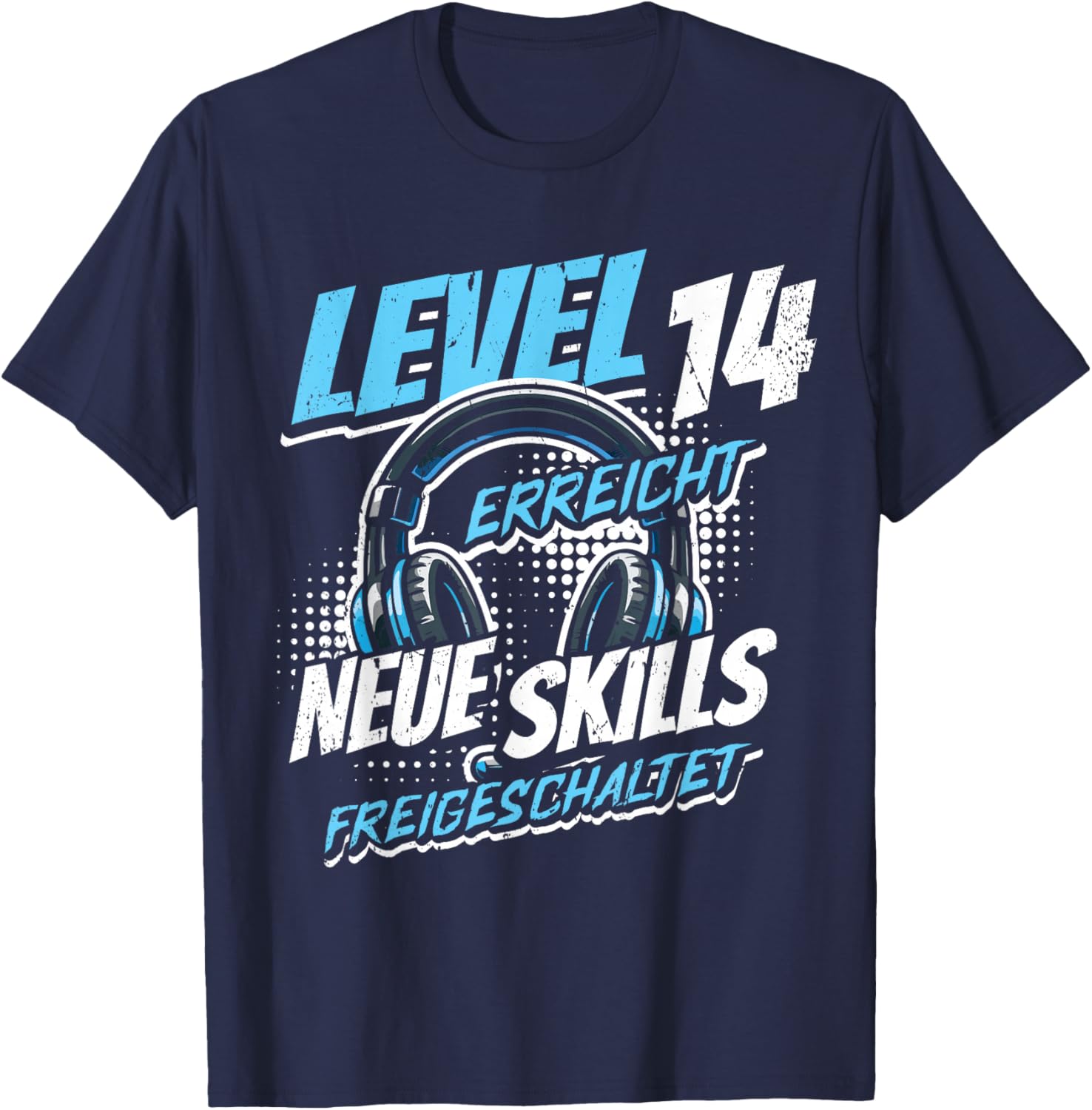 14. Geburtstag Jungen Video Gamer Level 14 Erreicht Junge T-Shirt - T-Shirt | Navy