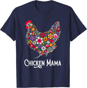 Chicken Mama , Crazy Chicken Lady , Mama Hen T-Shirt - T-Shirt | Navy