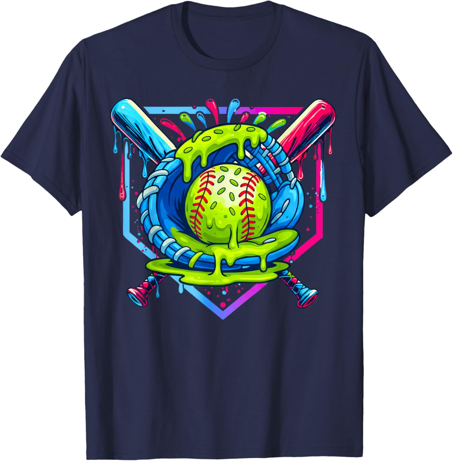 Baseball Respect The Drip Boys Baseball T-Shirt - T-Shirt | Navy
