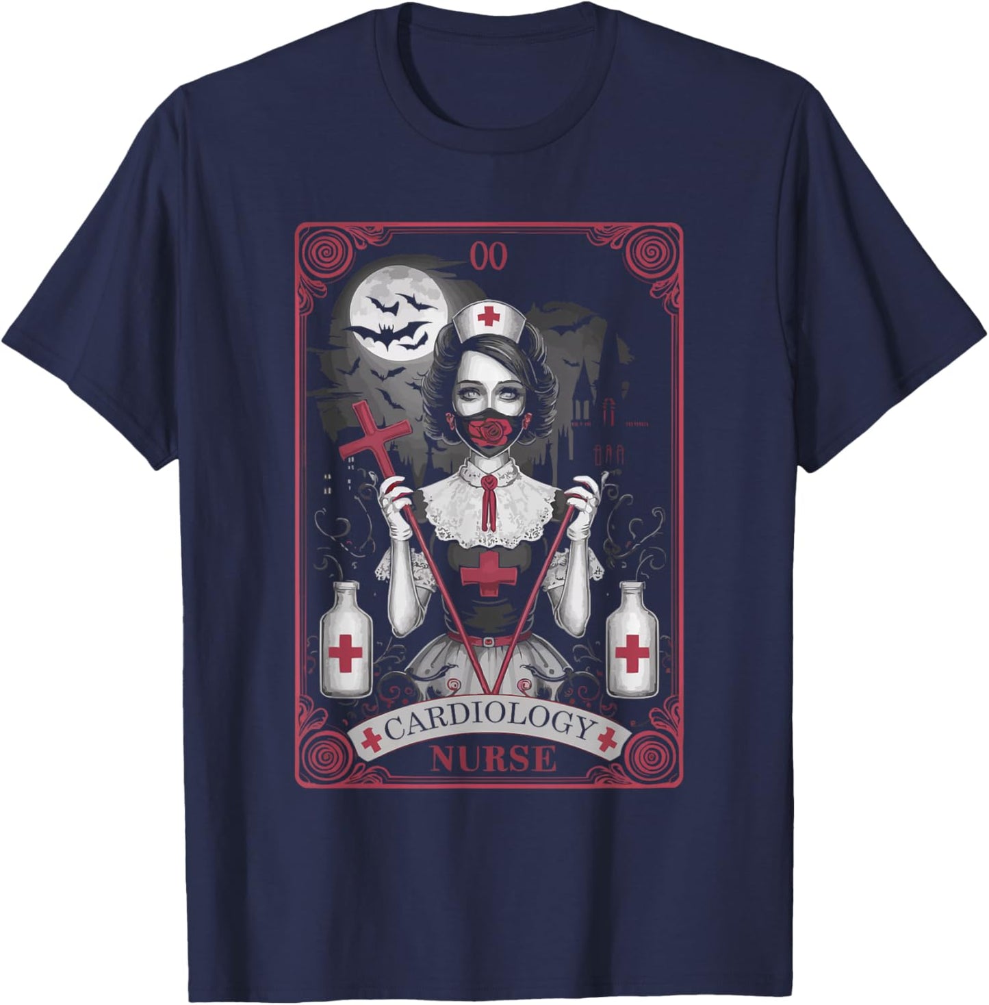 Cardiology Nurse Halloween Spooky Nursing Trick Or Treat T-Shirt - T-Shirt | Navy