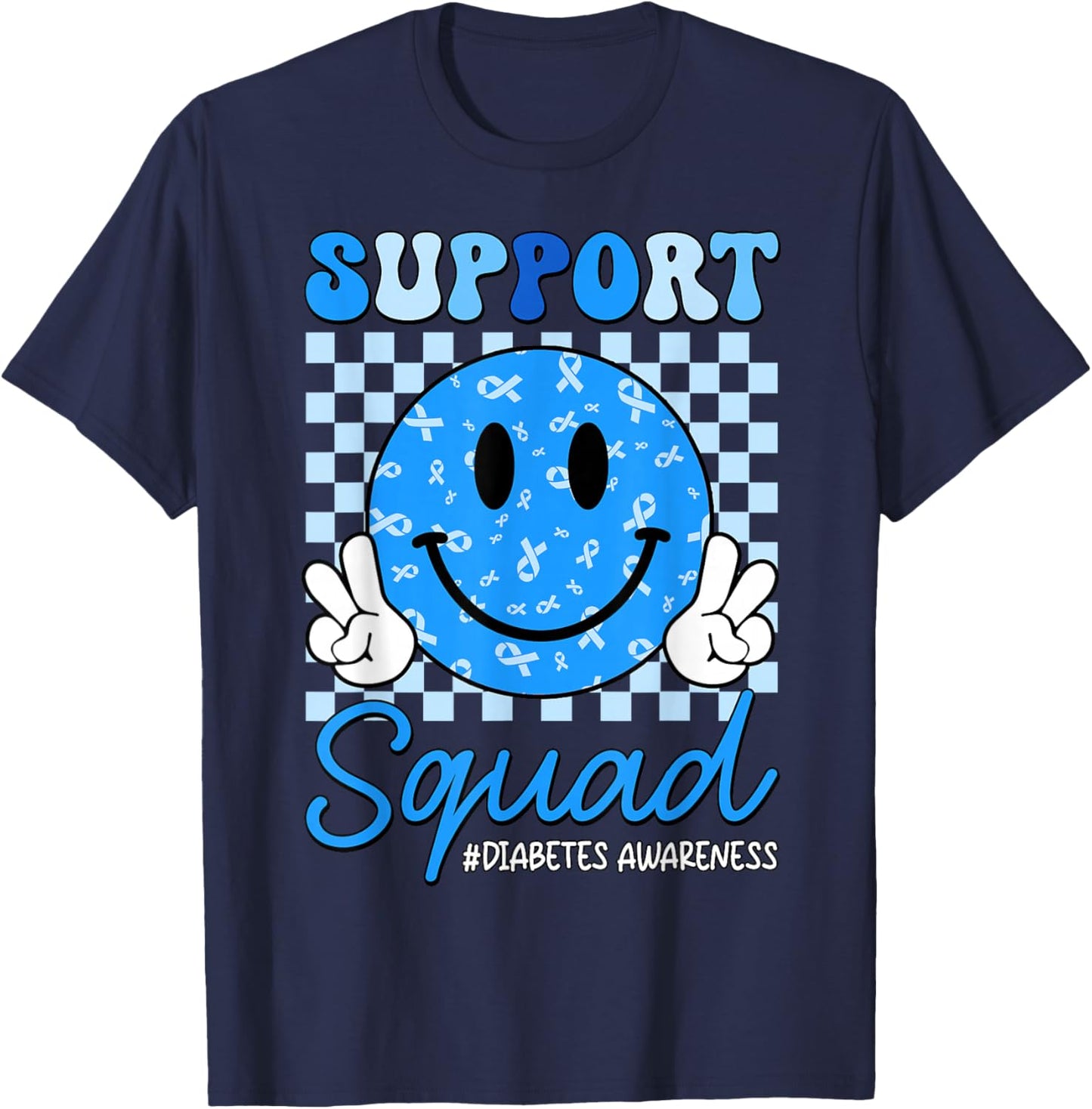 in November We Wear Blue Diabetes Awareness Support Squad T-Shirt - T-Shirt | Navy