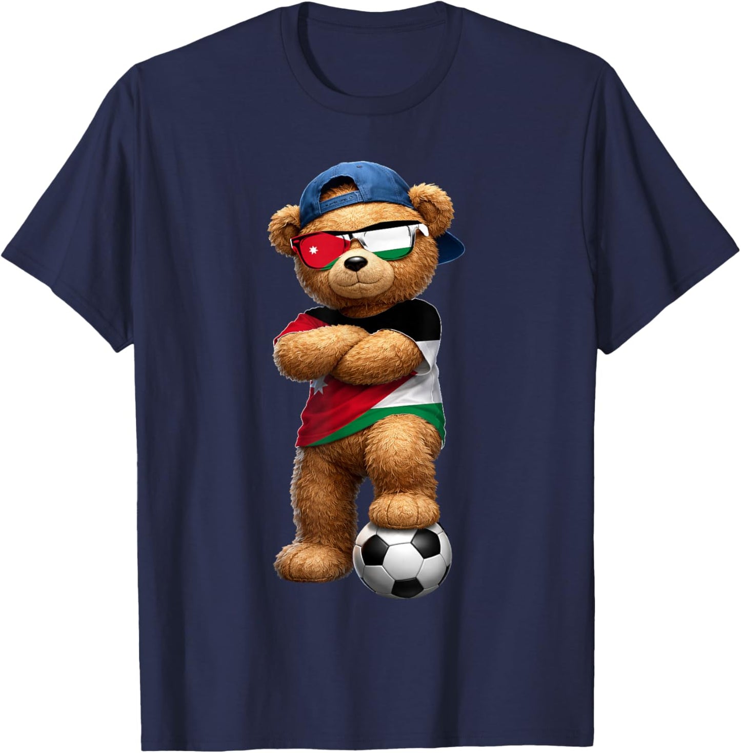 Jordanian Flag Teddy Player Sports Outfit for Jordan T-Shirt - T-Shirt | Navy