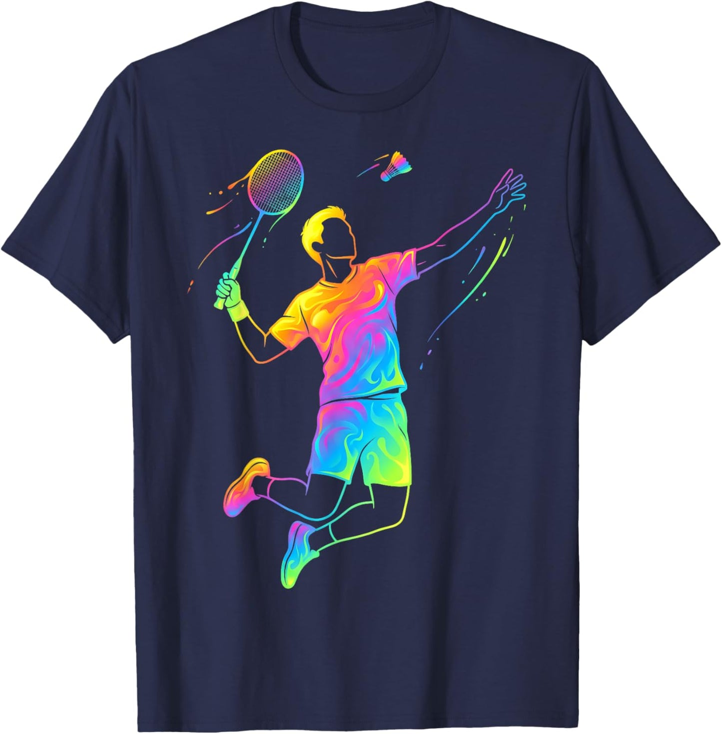Badminton Player Man Child and Boy T-Shirt - T-Shirt | Navy