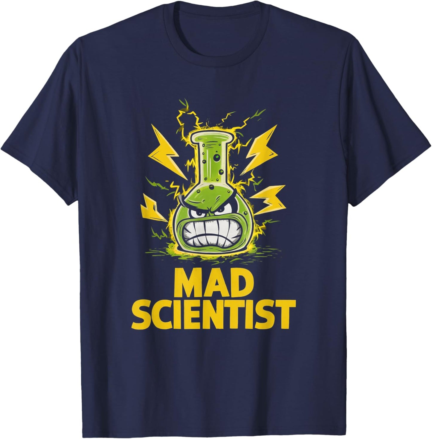 Mad Scientist Kids Youth Adult Science Teacher Chemistry T-Shirt - T-Shirt | Navy