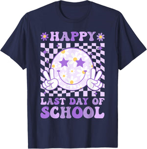 Happy Last Day of School Teacher Boy Girl School Graduation T-Shirt - T-Shirt | Navy