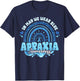 Apraxia Awareness in May We Wear Ribbon Blue Leopard Rainbow T-Shirt - T-Shirt | Navy