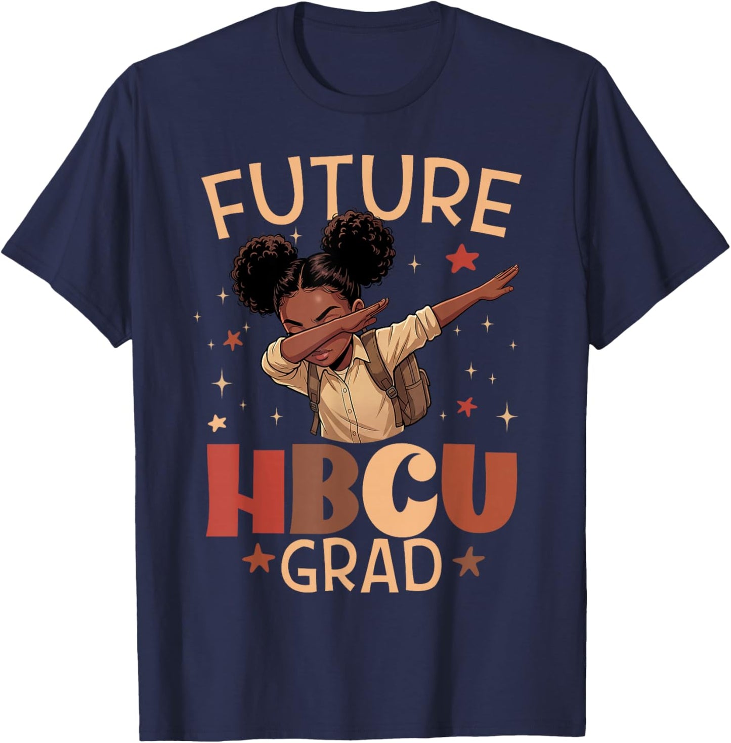 Future HBCU Grad Dabbing Girls Graduation HBCU T-Shirt - T-Shirt | Navy