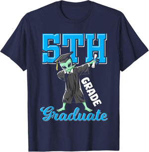 5th Grade Graduation 2026 Alien Dab Class 26 Graduate T-Shirt - T-Shirt | Navy